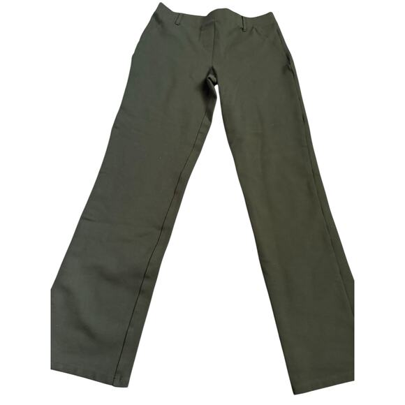 Quince Ultra-Stretch Ponte Straight Leg Pants in Olive Green Size Small Petite - Picture 10 of 13